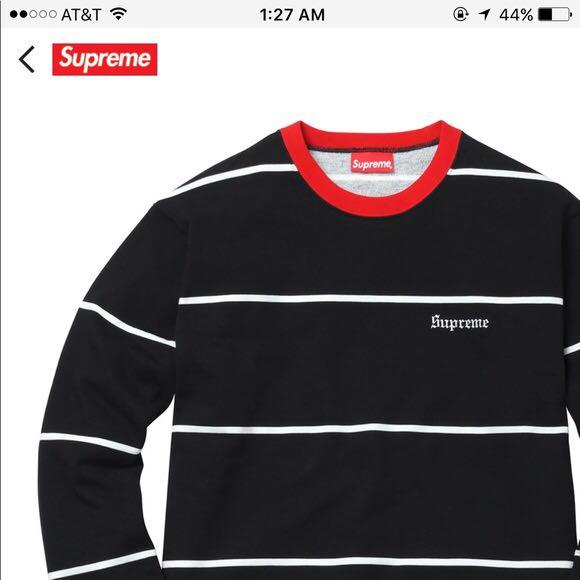 Supreme striped crewneck Clearance