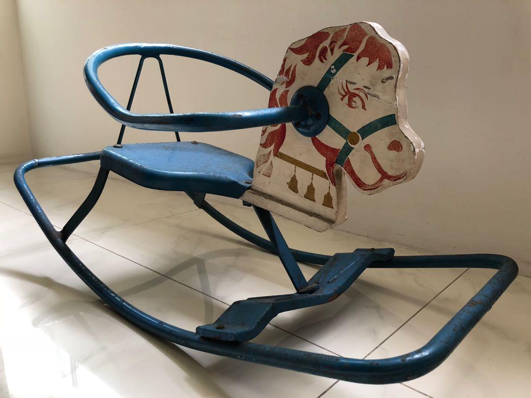 vintage metal rocking horse