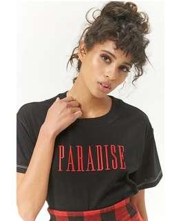 Paradise graphic wordings tee