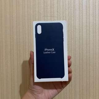 iPhone X Leather Case Navy Blue Kulit