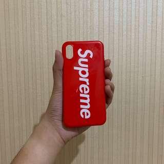 SUPREME iPhone X case bahan TPU
