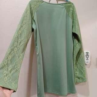Lacey green blouse lace dekat tangan hijau murah blouse muslimah #sbux50 #oct10   #everything18