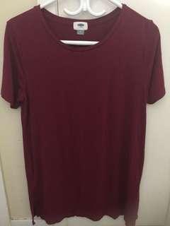 Half sleeves maroon shirt