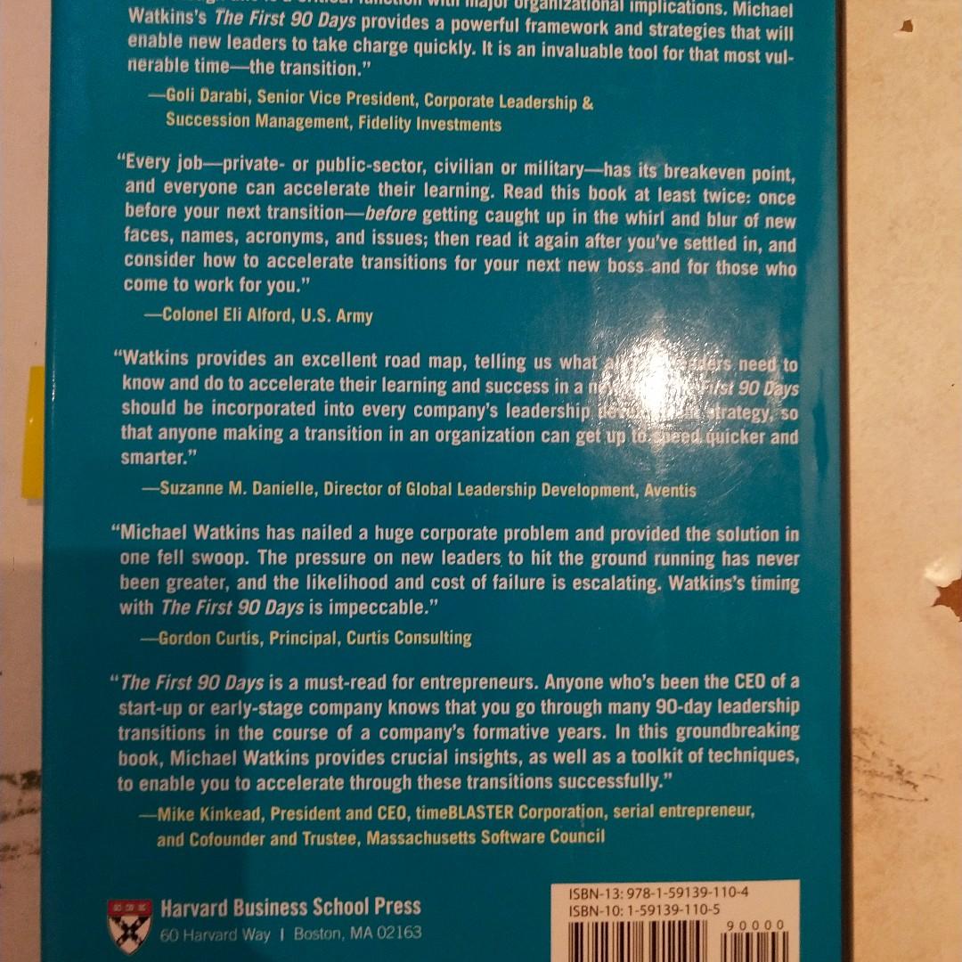 Michael D Watkins The First 90 Days Proven Strategies For Getting Up To Speed Faster And Smarter Updated And Expanded Books Stationery Non Fiction On Carousell