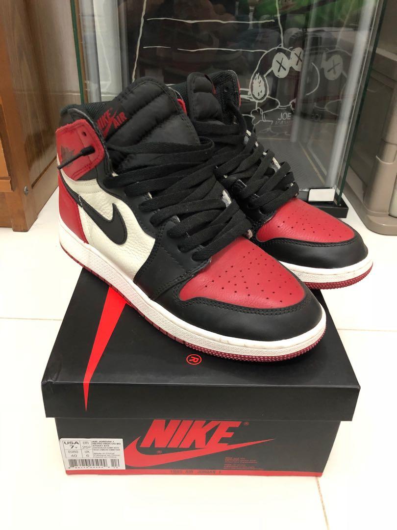 jual air jordan 1 bred toe