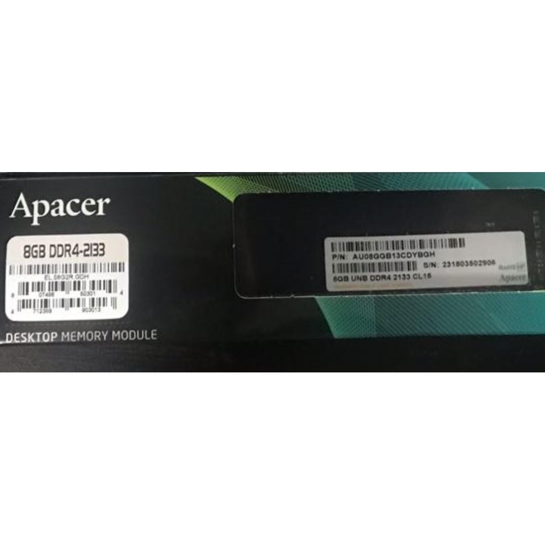 Apacer 8GB DDR4 2133Mhz RAM Desktop Computers Tech Parts