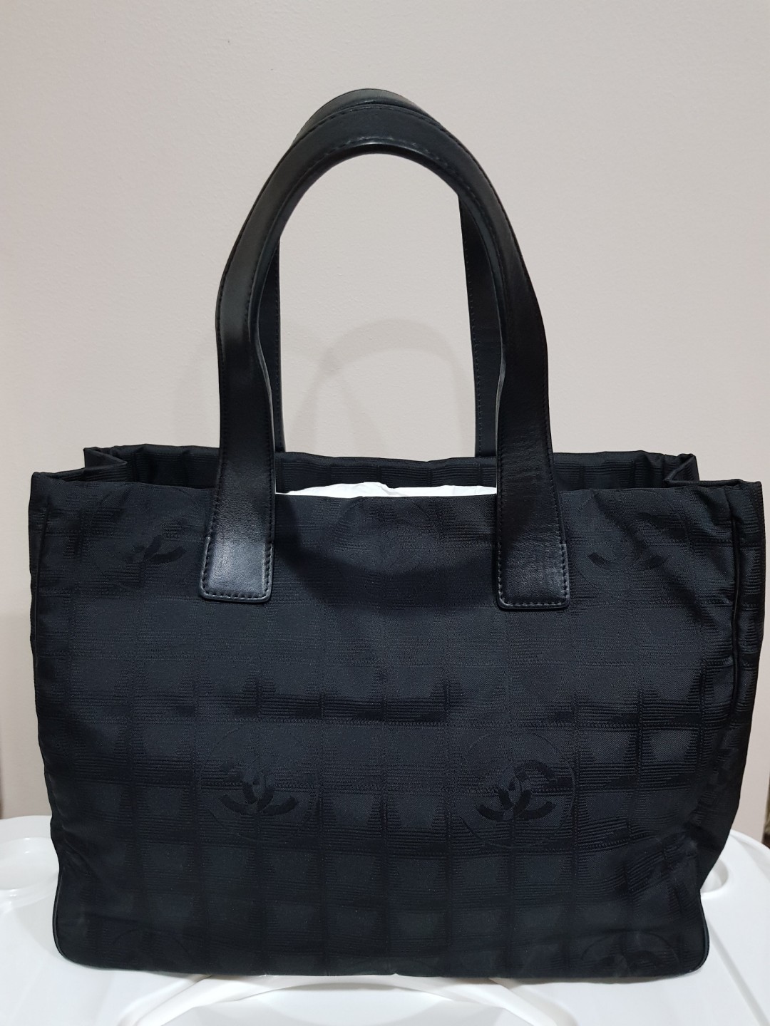 REPRICED Authentic Preowned Chanel Travel Line MM Tote Bag, Luxury, Bags &  Wallets on Carousell