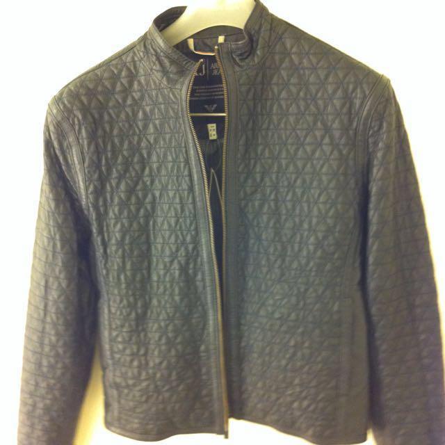 armani jeans leather jacket