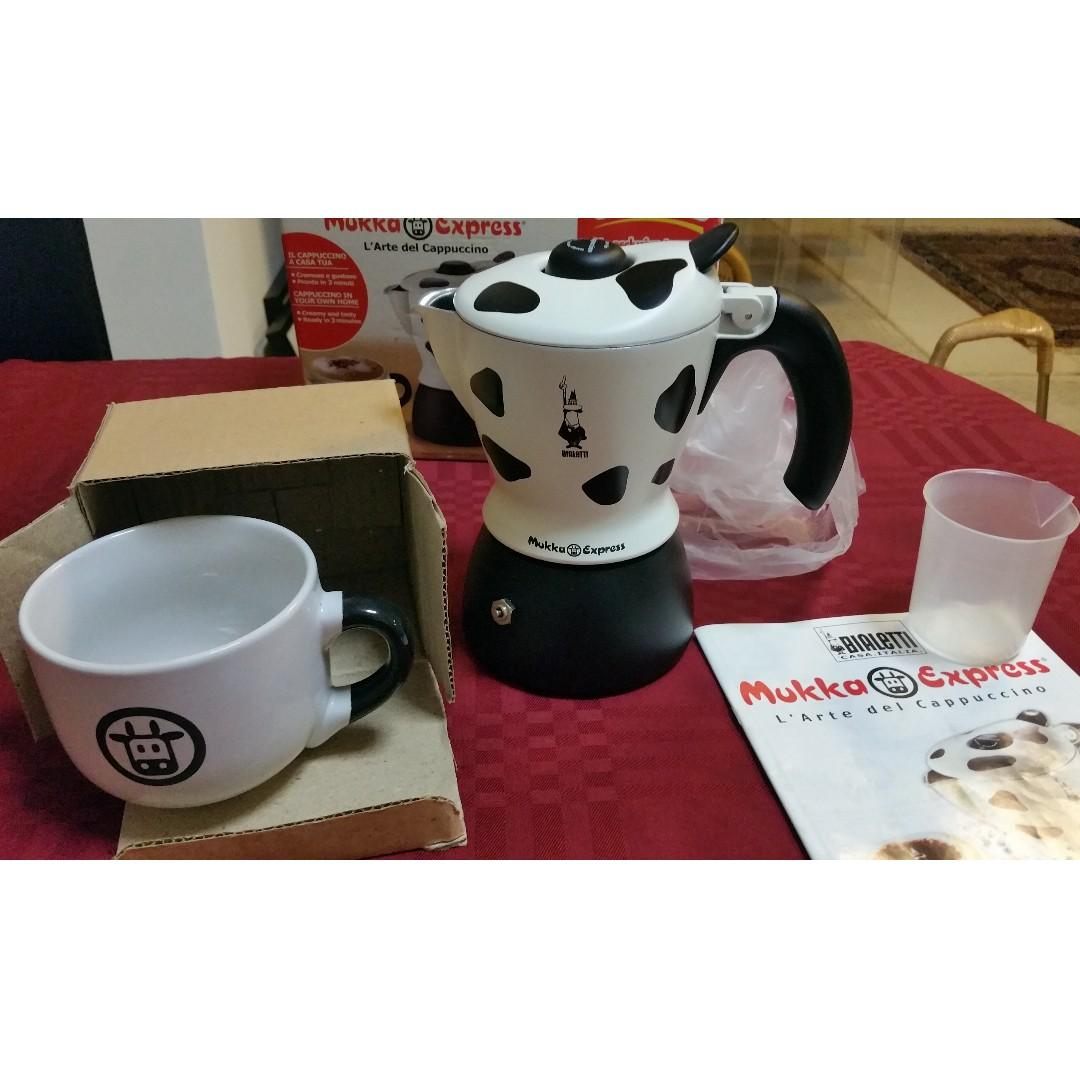 Bialetti Mukka Express 1Cup CowPrint Stovetop Cappuccino Maker by
