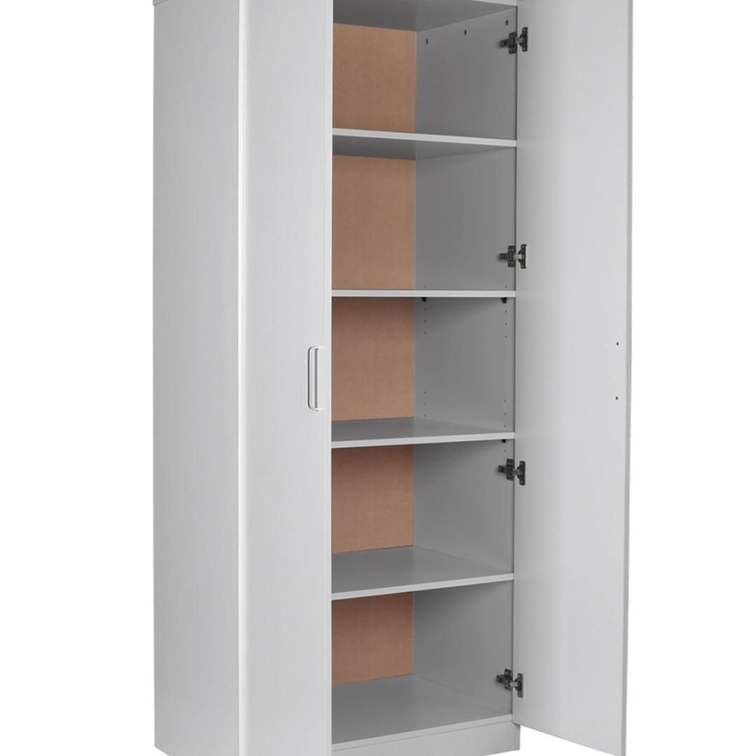 Big Size Pantry 5 Shelves Wardrobe Storage Cabinet Black White