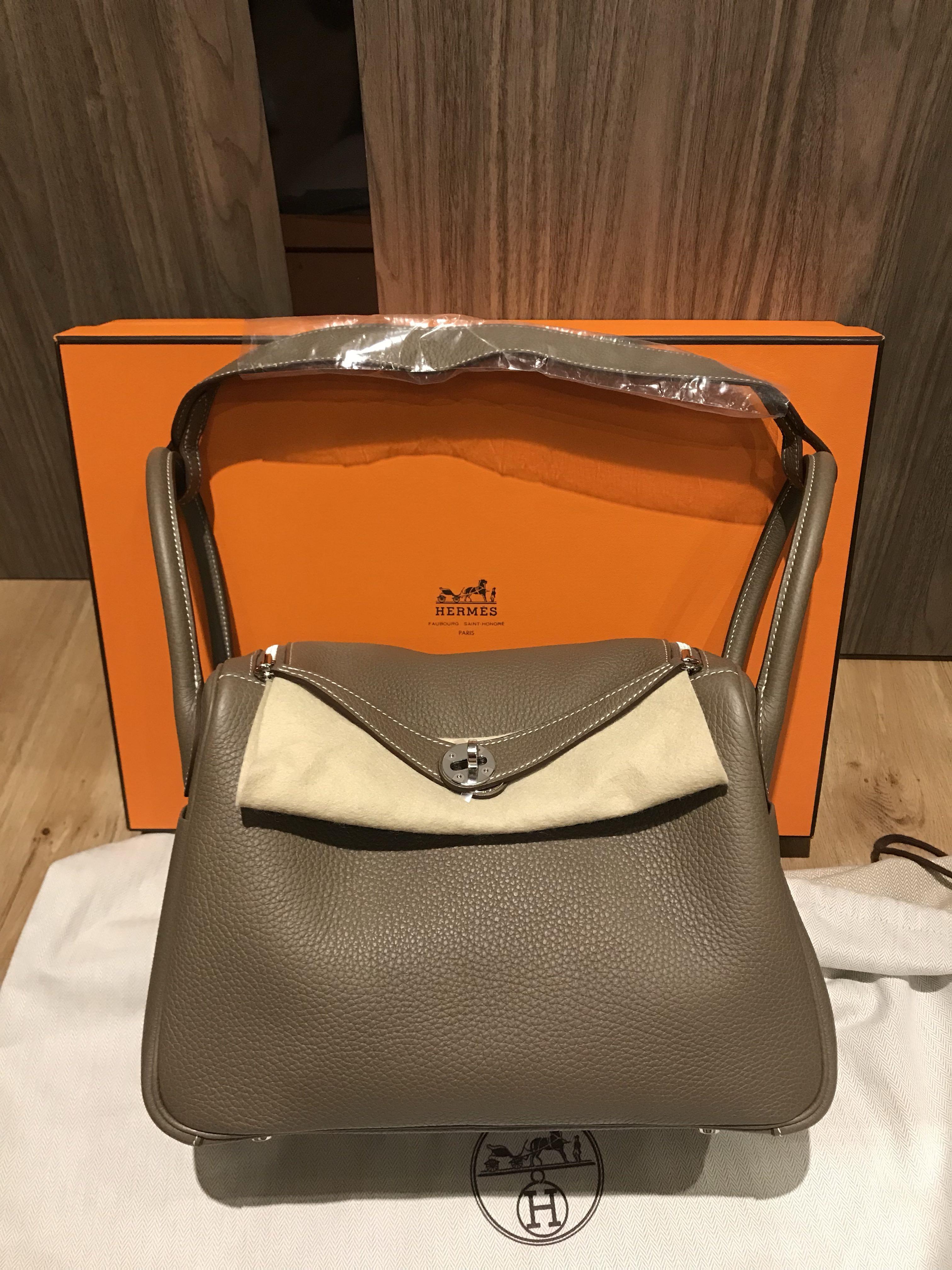 Hermes Lindy 30 Etoupe SHW Stamp T