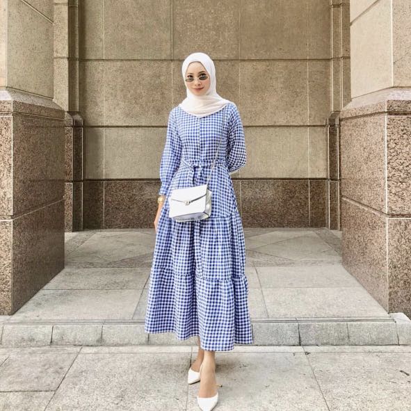 Checkered maxi hot sale dress