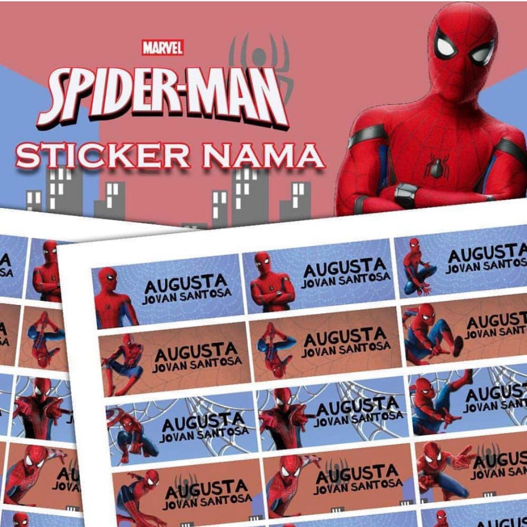 CUSTOM STICKER LABEL SPIDERMAN, Books & Stationery, Stationery on