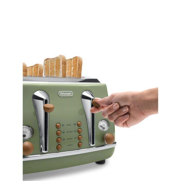 Delonghi VINTAGE 4 SLICE TOASTER GREEN, TV & Home Appliances, Kitchen