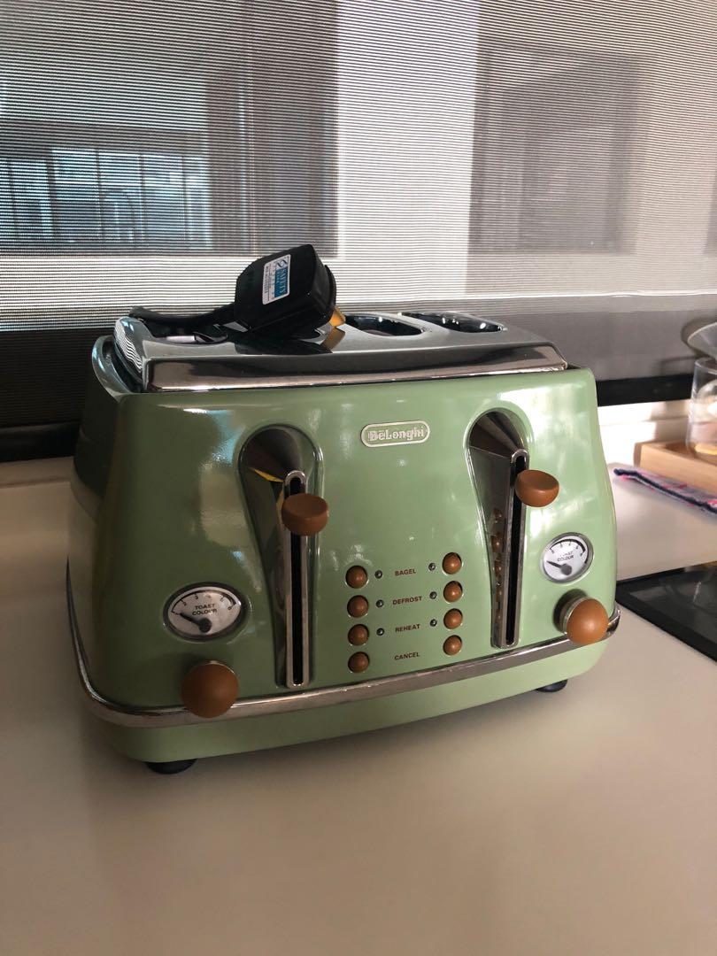 Delonghi VINTAGE 4 SLICE TOASTER GREEN, TV & Home Appliances, Kitchen