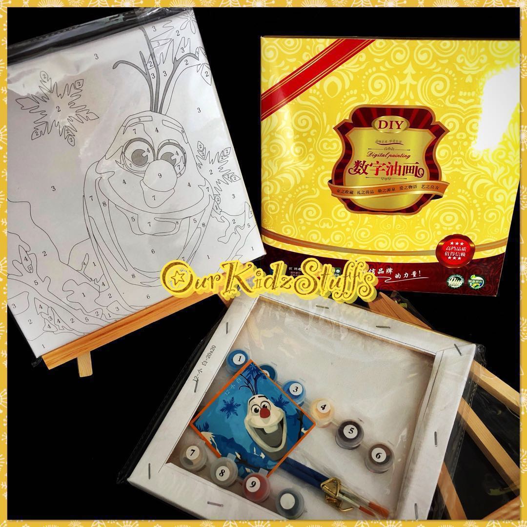 Diy Canvas Painting By Numbers Cartoon Frame Kit Babies Kids