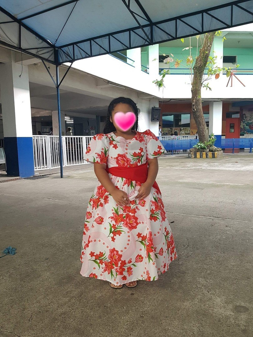 Floral top filipiniana dress