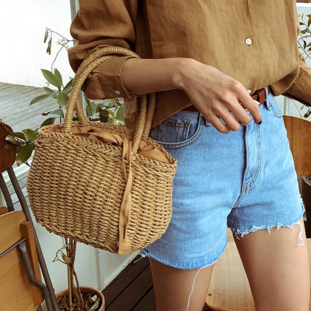 small straw bag