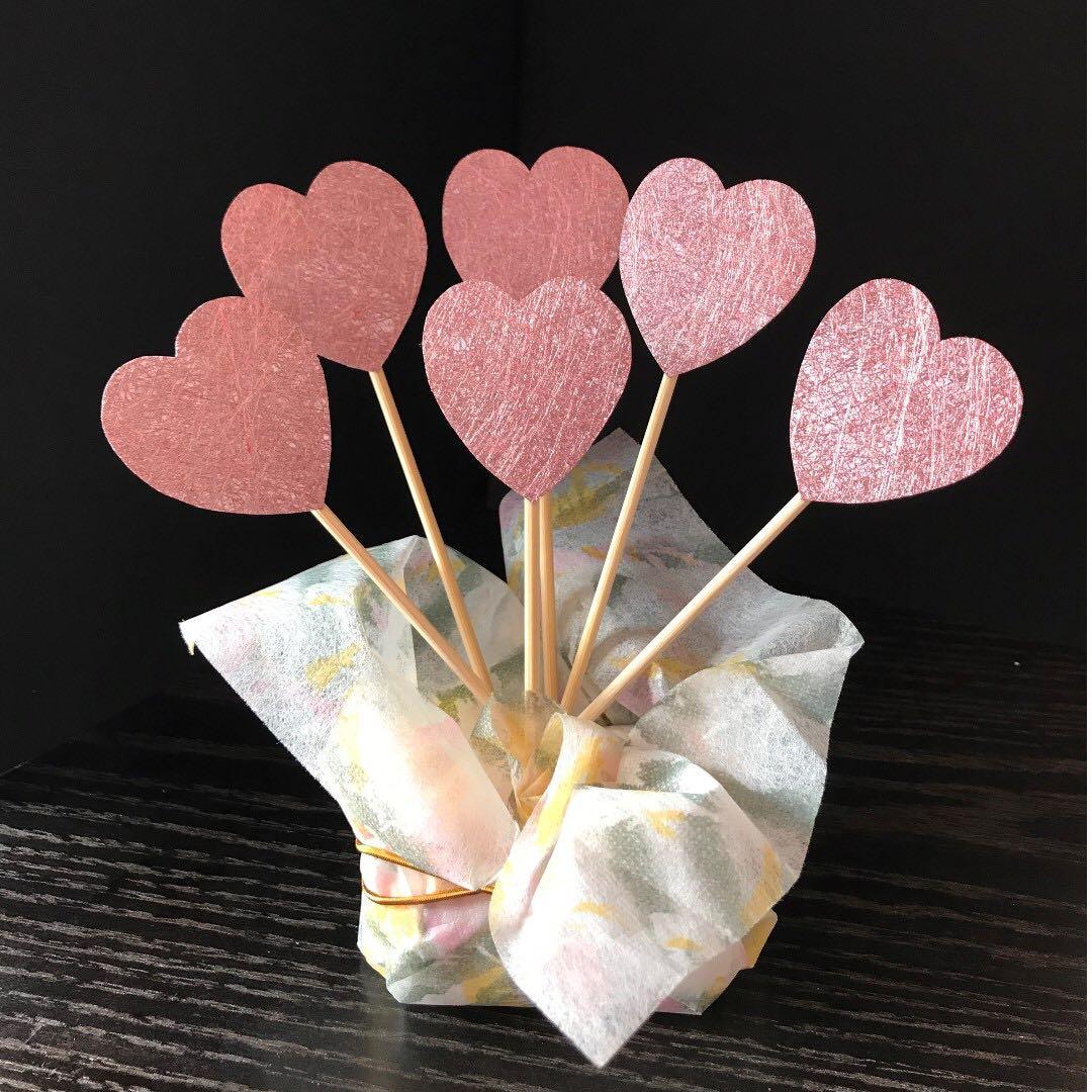 Heart Shaped Cupcake Toppers, Hobbies & Toys, Stationery & Craft