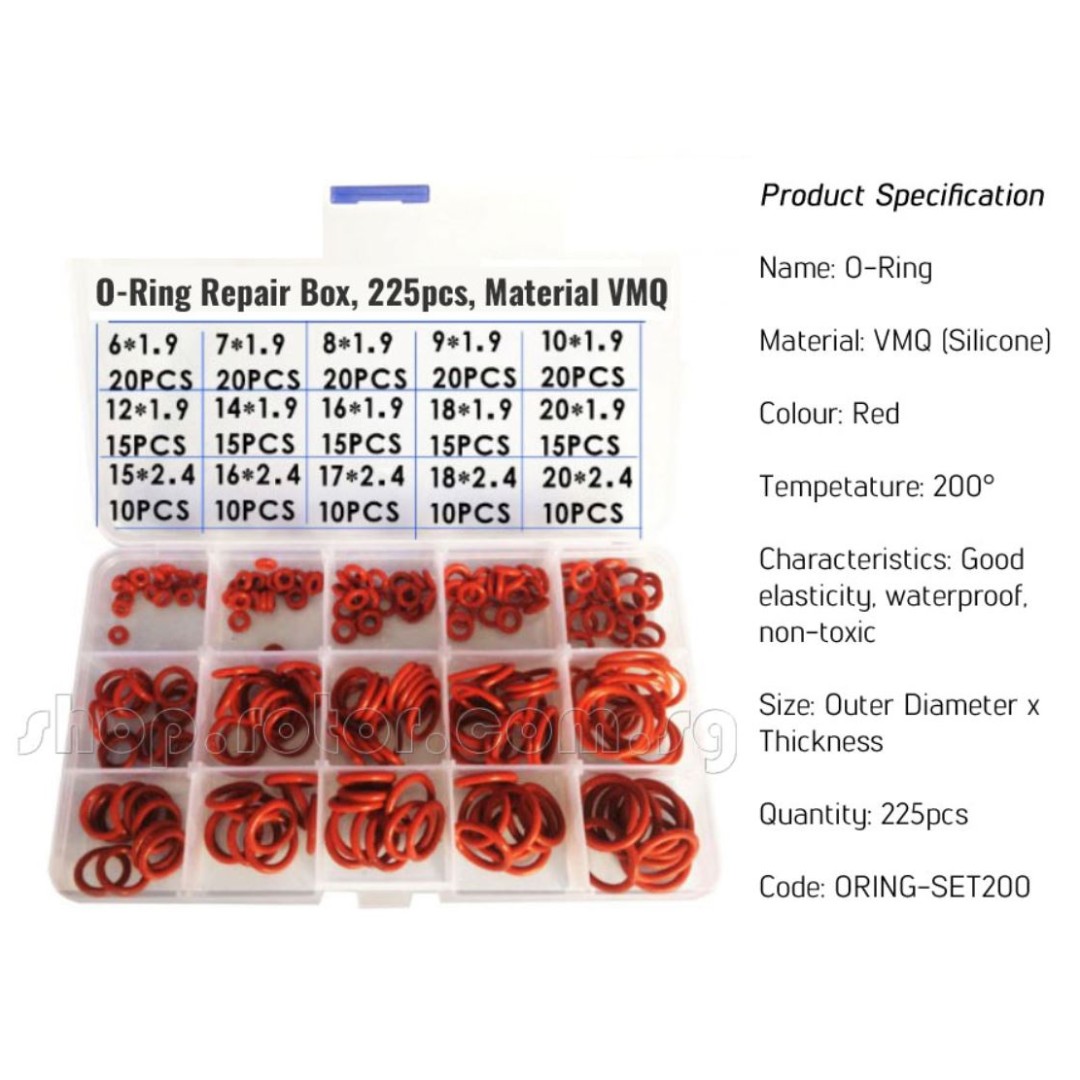 High Temperature Up To 200 Degree Vmq O Ring Set 225pcs Code Oring Set200 Toys Games Bricks Figurines On Carousell
