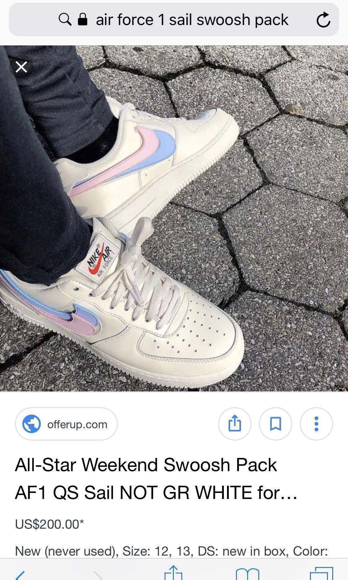 Nike Air Force 1 swoosh Pack Sail