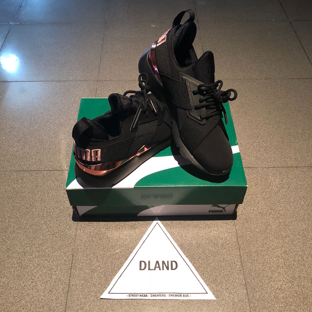 Puma Muse Black Rose Gold Women s Fashion Footwear Sneakers on Carousell