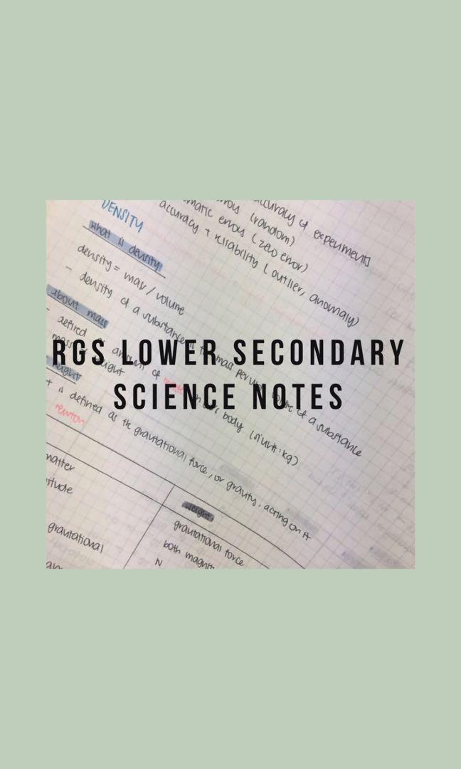 Rgs Science Notes RGS LOWER SECONDARY SCIENCE HANDWRITTEN NOTES, Hobbies & Toys, Books ...