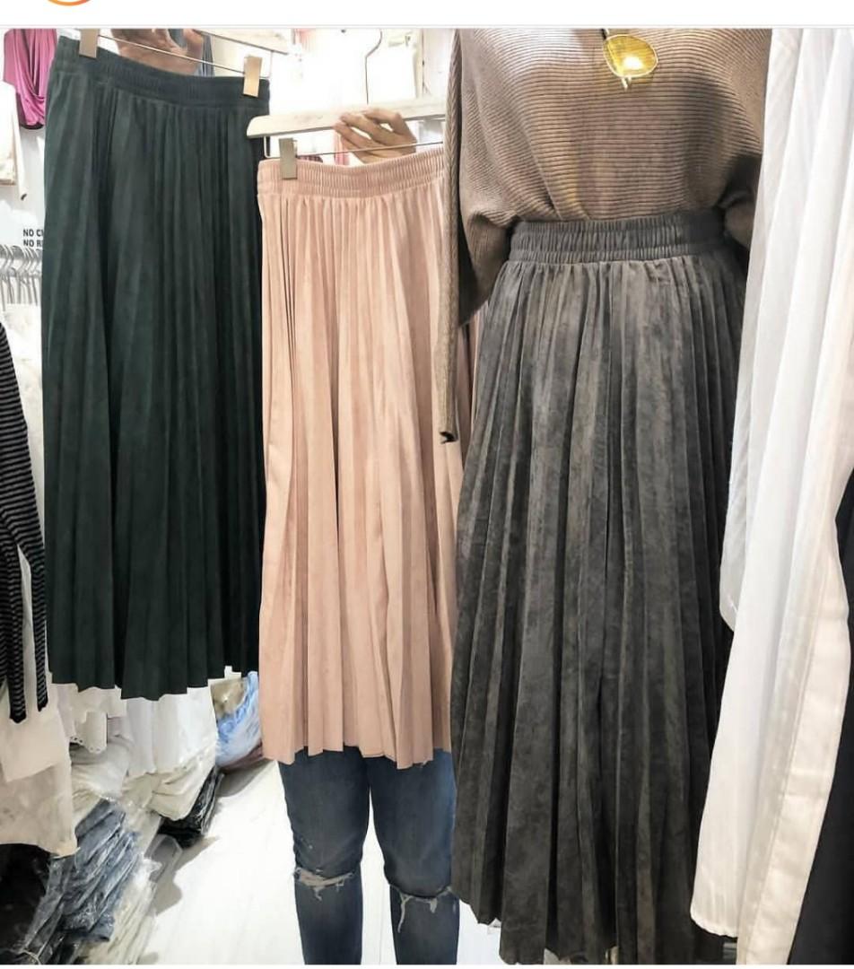 Rok suede pink bangkok