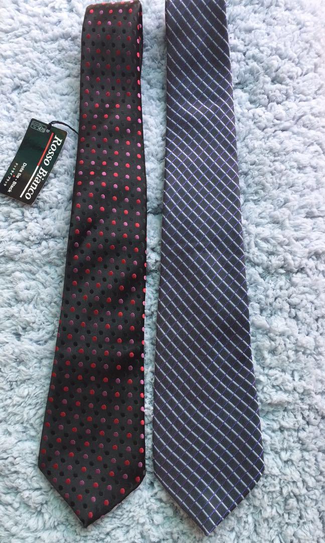 Rosso Bianco Necktie 2 For 399 Men S Fashion Accessories On Carousell