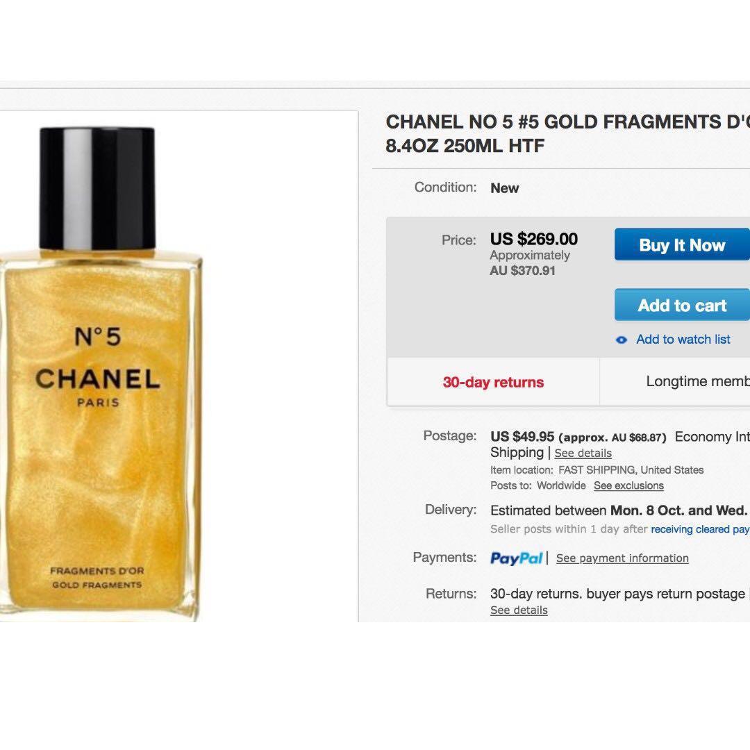 Super Limited Edition CHANEL No 5 Gold FRAGMENTS D OR oct10