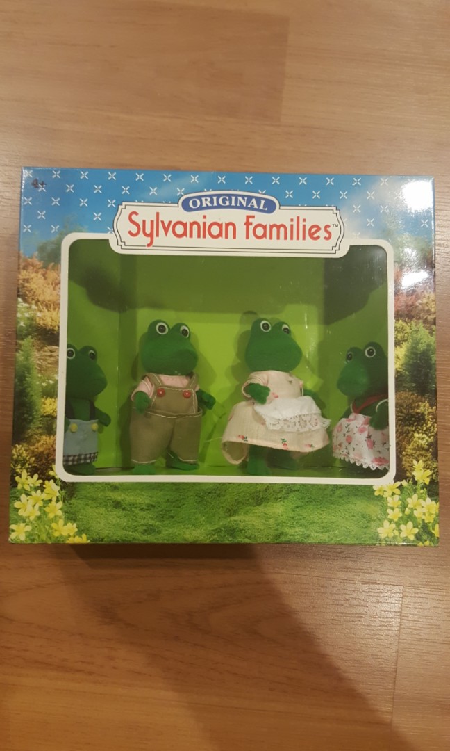 Vintage Original Sylvanian Families Bullrush Frog Family MISB Ref 4092, Hobbies & Toys