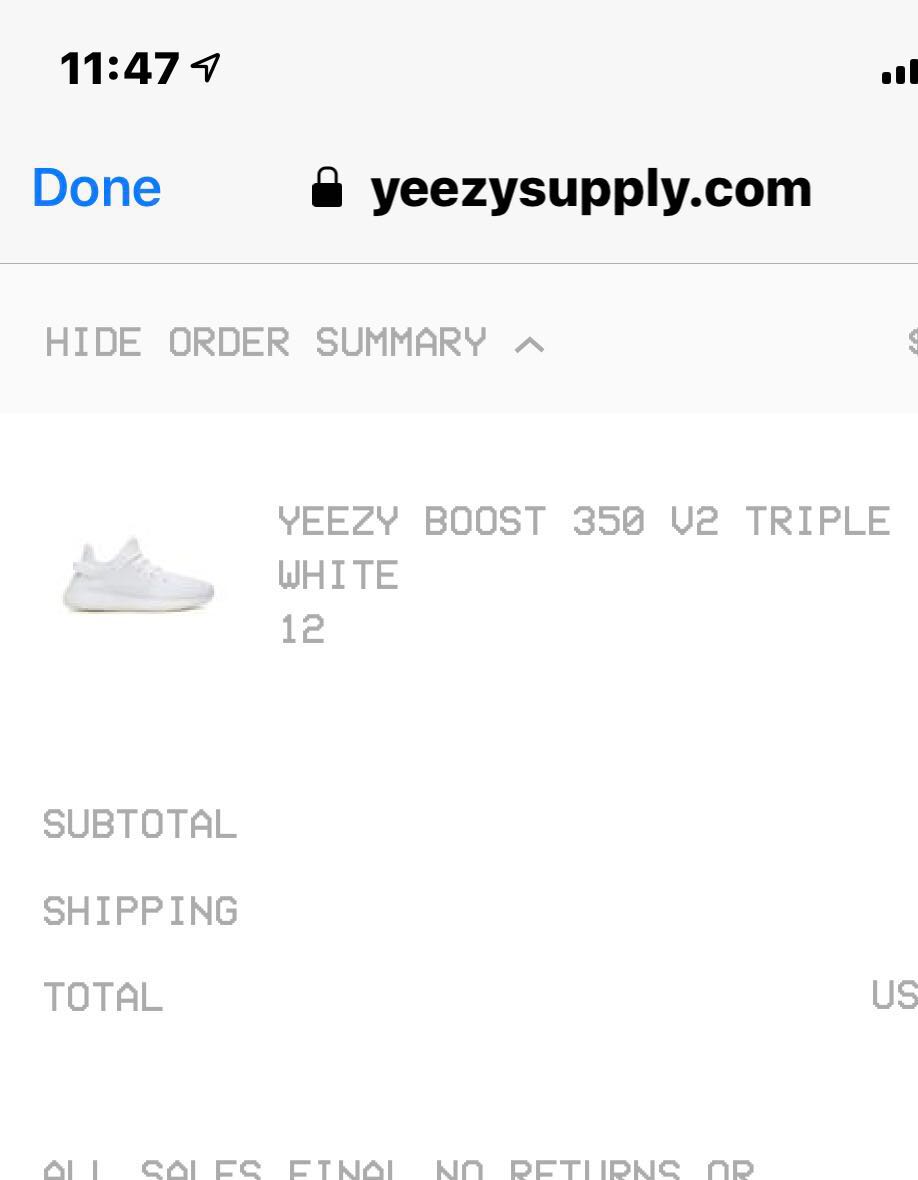 Yeezy supply triple white shipping hot sale