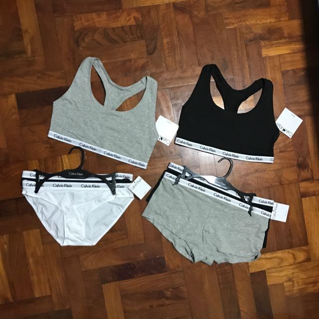 calvin klein women's sports bra and underwear set