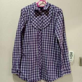 Checkered Shirt white purple #DEC50