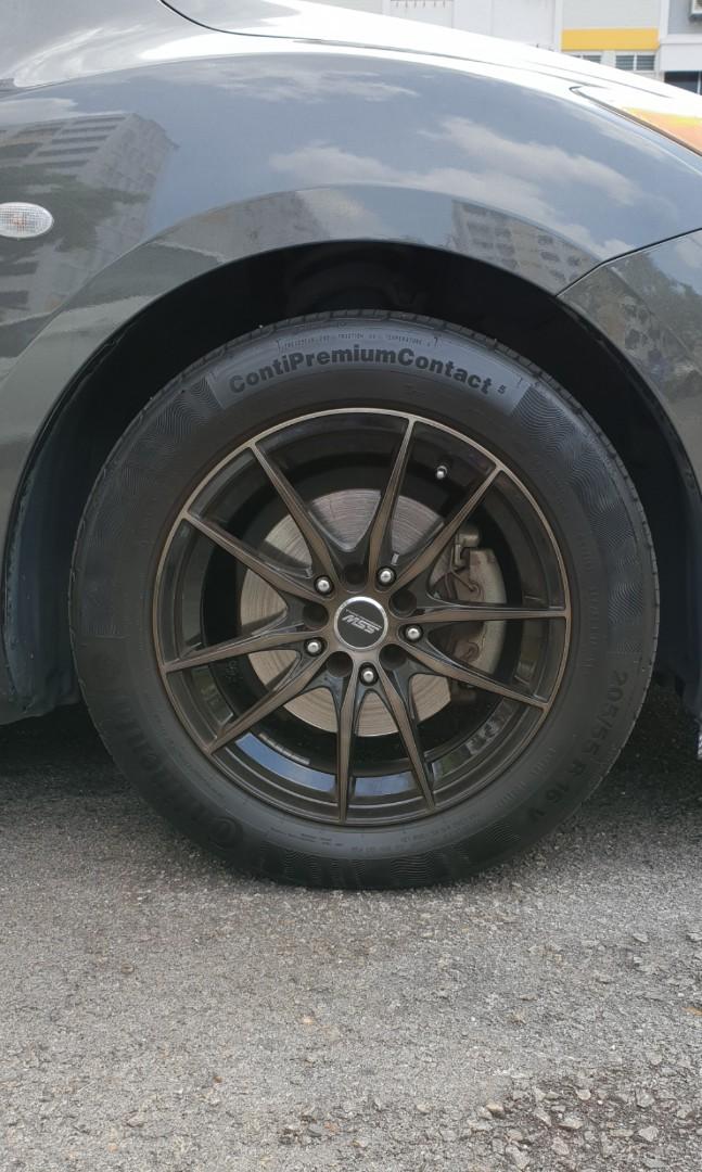16 Ssw 289 Rims 4x 205 55r16 Continental Tyres Car Accessories