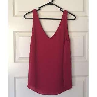 Brand New Sportsgirl Size 8 Hot Pink/Fuchsia V-Neck Camisole/Tank Top