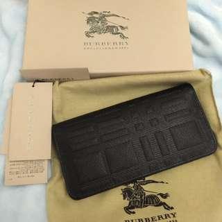 全新burberry 壓紋長夾
