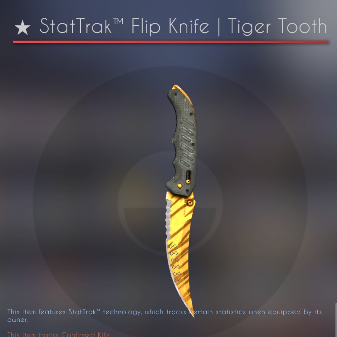 Stattrak Flip Knife Tiger Tooth Csgo Toys Games Video Gaming In Game Products On Carousell - tiger knife roblox