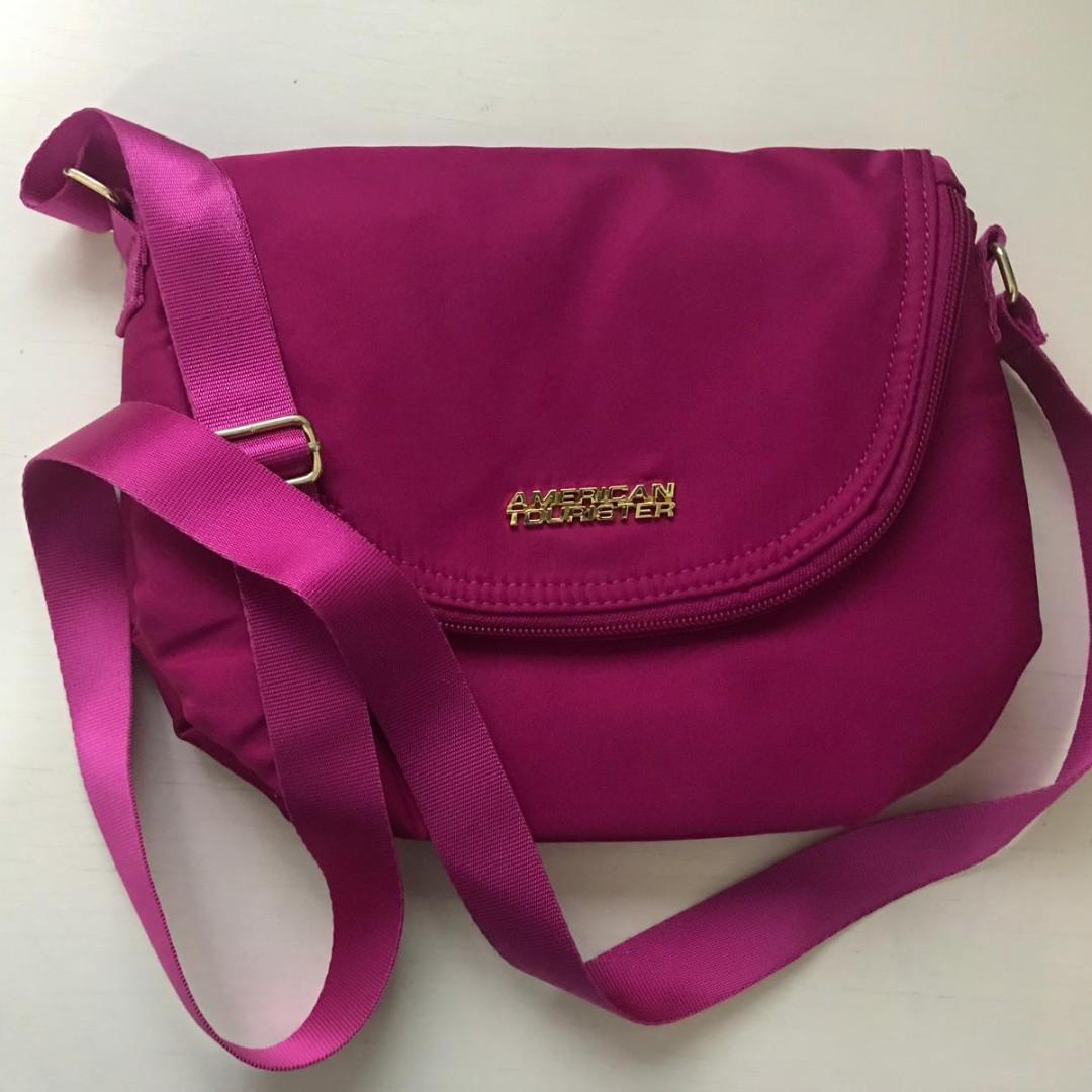 American Tourister Small Travel Sling Bag Women S Fashion Bags Wallets Sling Bags On Carousell