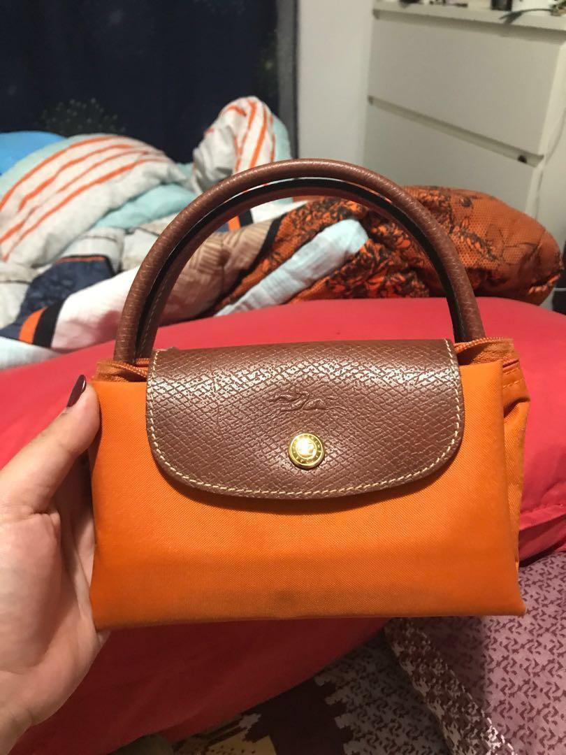 Authentic Longchamp Leather Zip Around Wallet Orange – Relics to