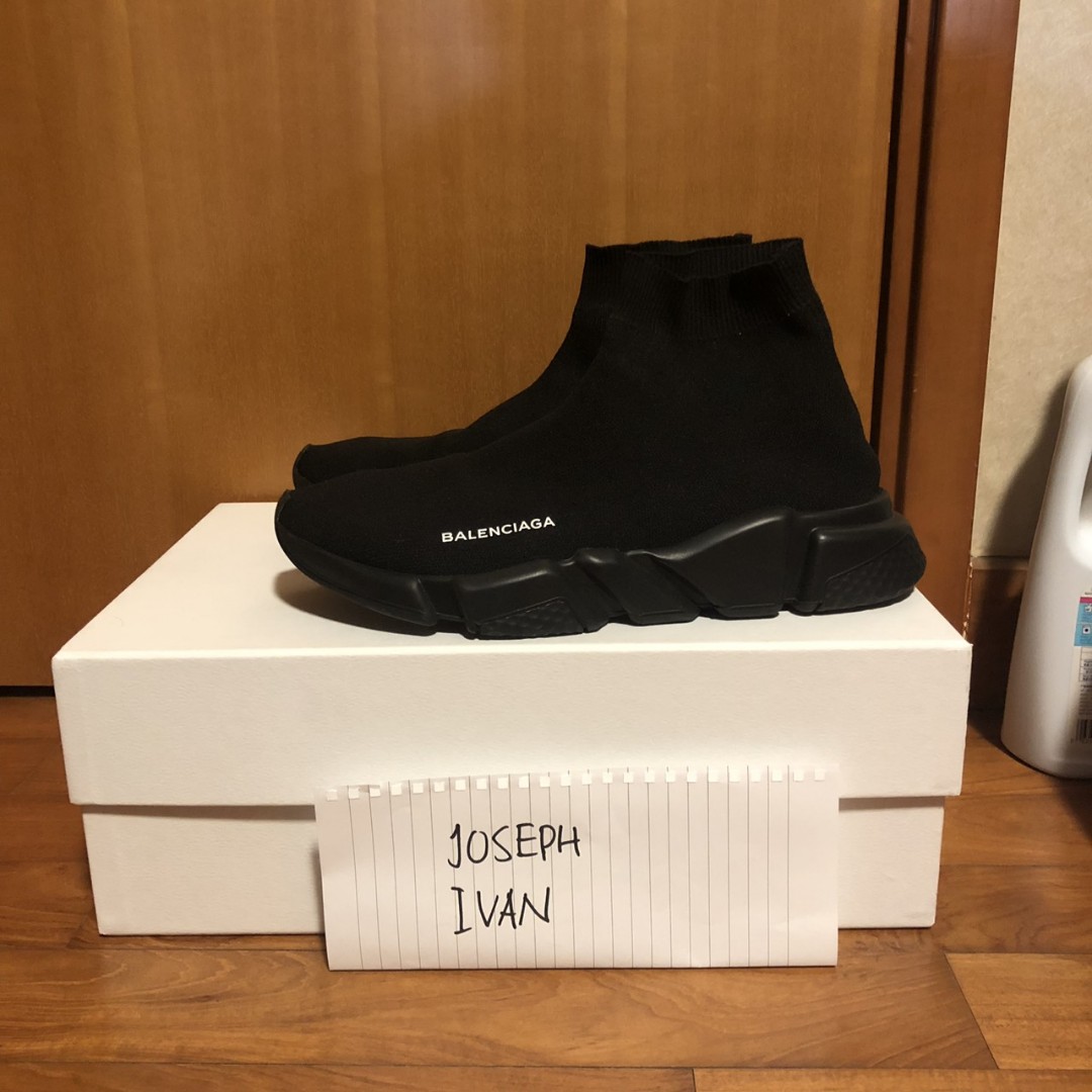 All black balenciaga speed trainer sale