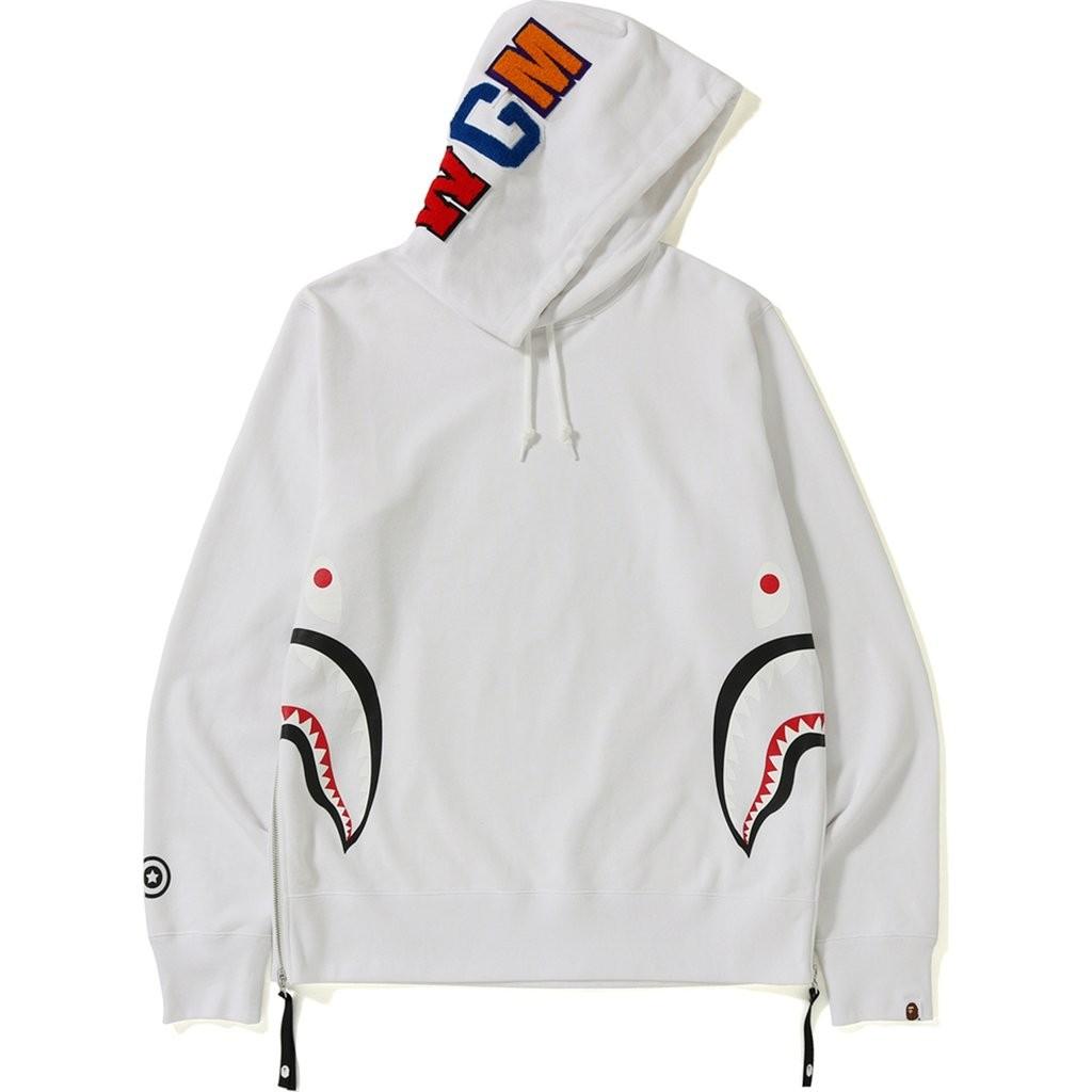 Rare size Bape Side Zip Shark Wide Pullover Hoodie Men s Fashion Tops Sets Hoodies on Carousell