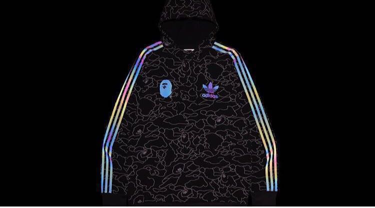 bape adidas reflective hoodie