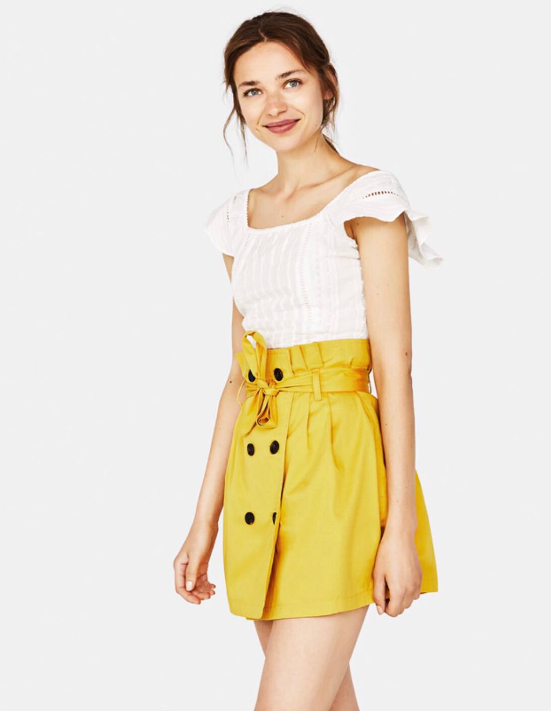 Bershka Paperbag Mini Skirt With Belt Women s Fashion Bottoms