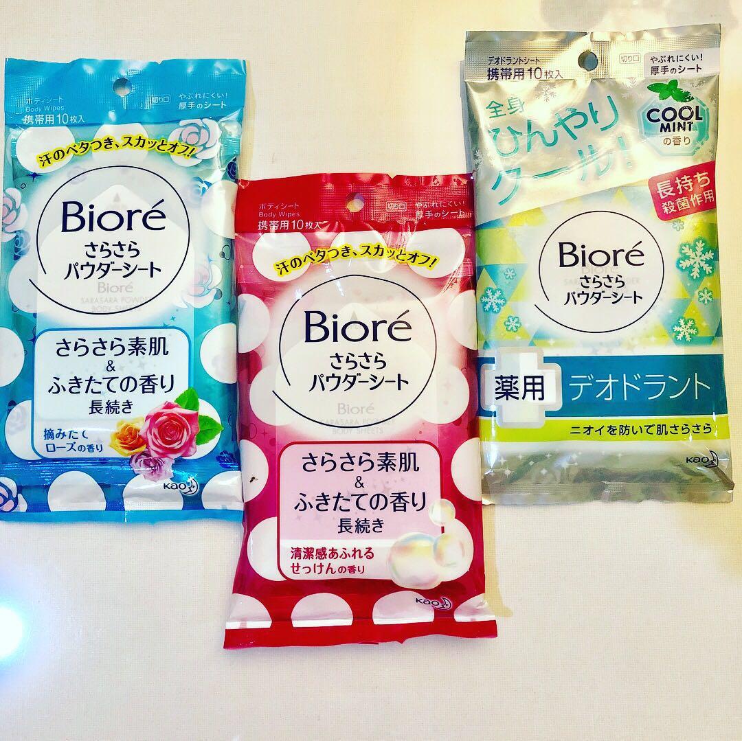 Bioré SaraSara Body Powder Sheets / Rose Scent, Beauty & Personal Care