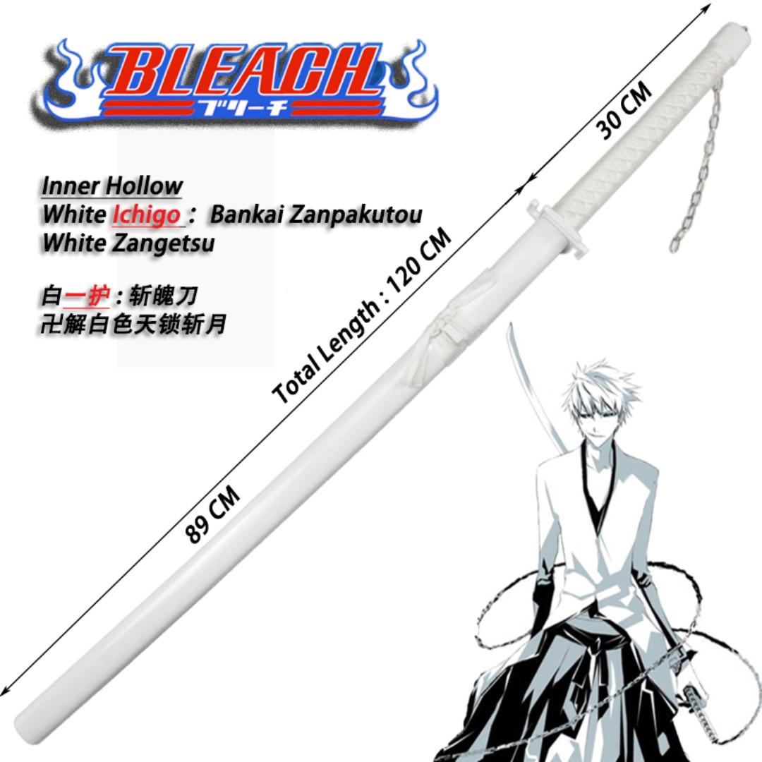 Bleach White Hollow Ichigo Kurosaki Zanpakuto Tensa Zangetsu Cosplay Wooden Sword 120 Cm Toys Games Others On Carousell The hilt is wrapped with a white cloth allowing the. bleach white hollow ichigo kurosaki zanpakuto tensa zangetsu cosplay wooden sword 120 cm
