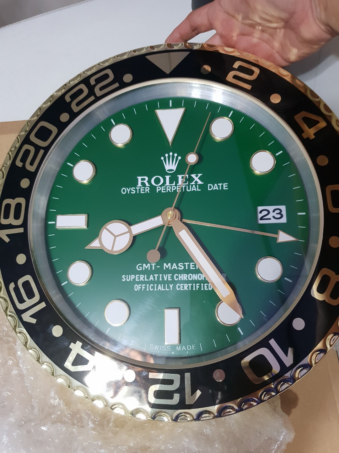 rolex wall clock green