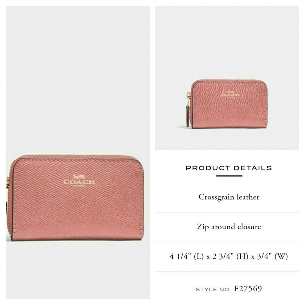 COACH Zip Around Coin Case Women s Fashion Bags Wallets