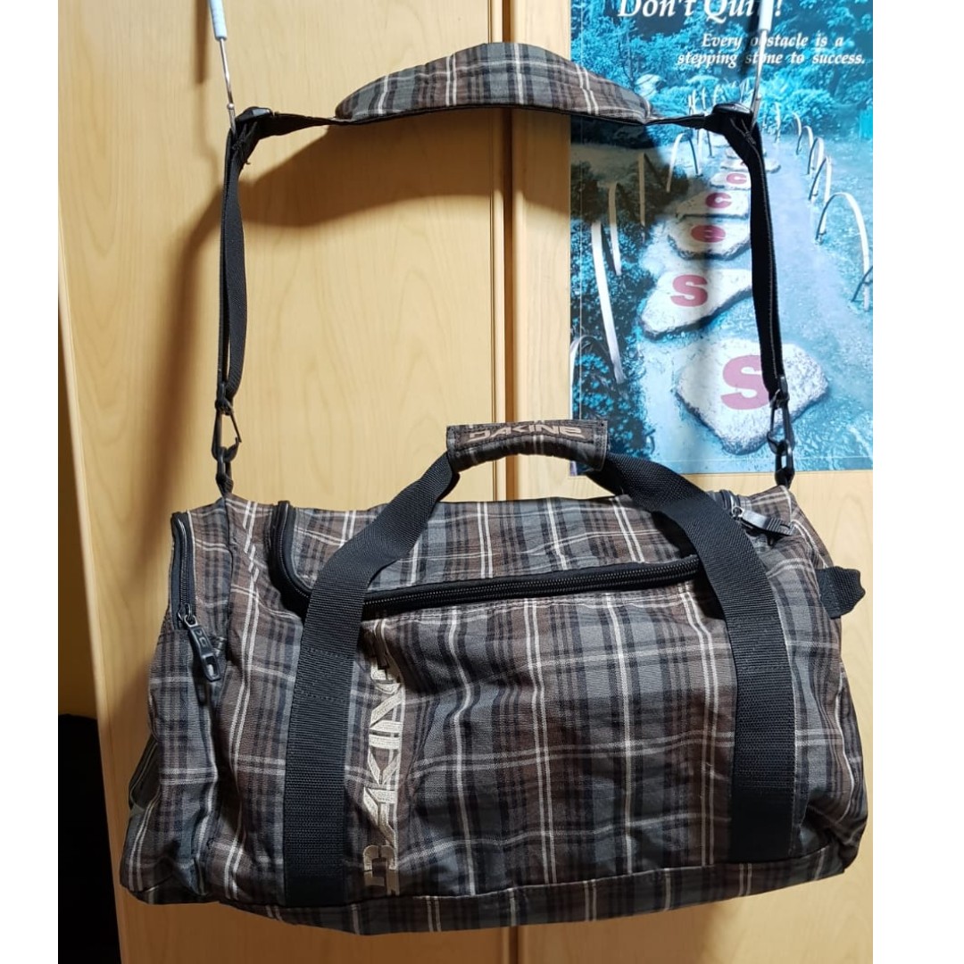 checkered duffle bag