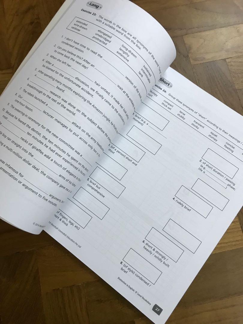 Distinction In English O Level Vocabulary, Hobbies & Toys, Books ...